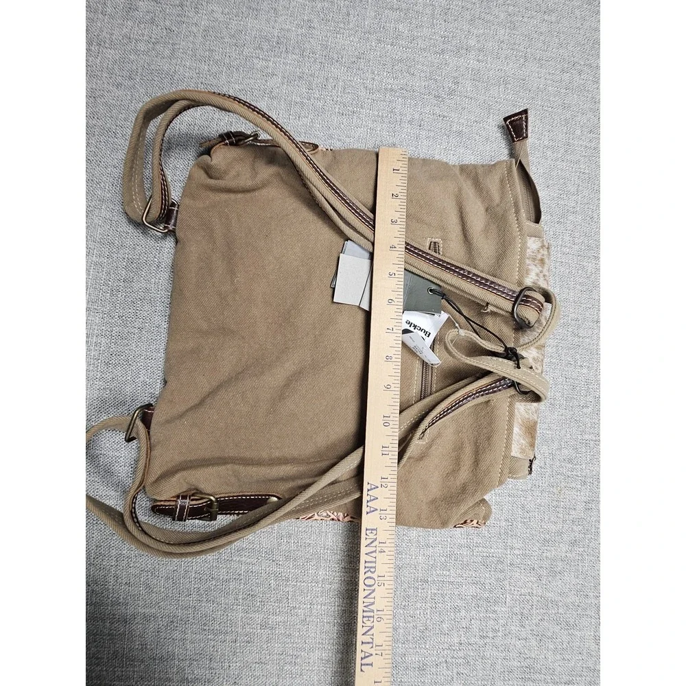 Myra Bag Backpack Womens Tan Brown Leather Hair On Hide Western Boho Southwest